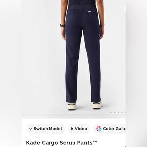 Figs Navy Kade Cargo Scrub Pants - Medium (Reg)